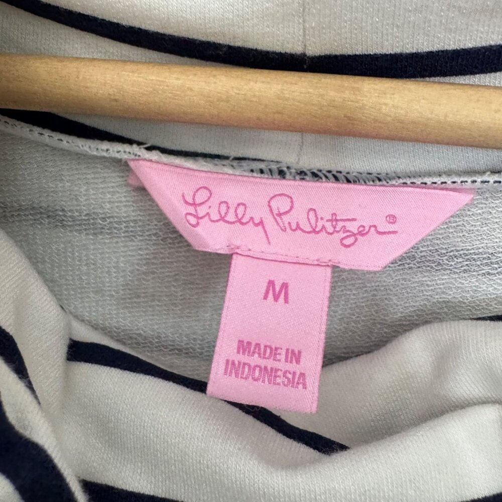 LILLY PULITZER navy stripe hillary UPF 50+ dress size M - Picture 3 of 10